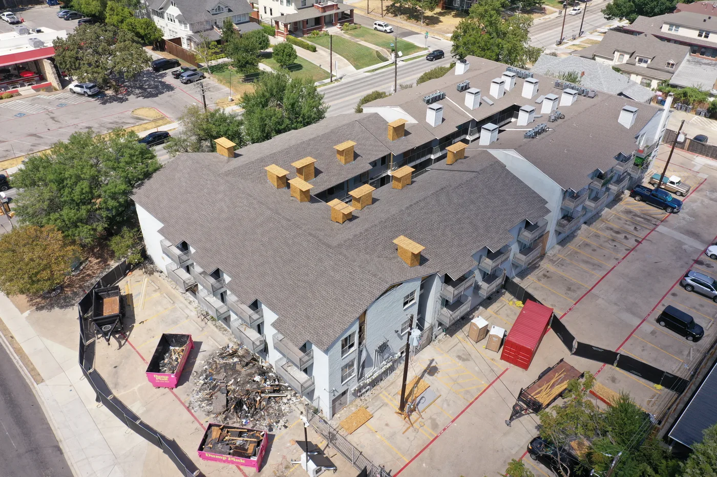 Aerial construction project view